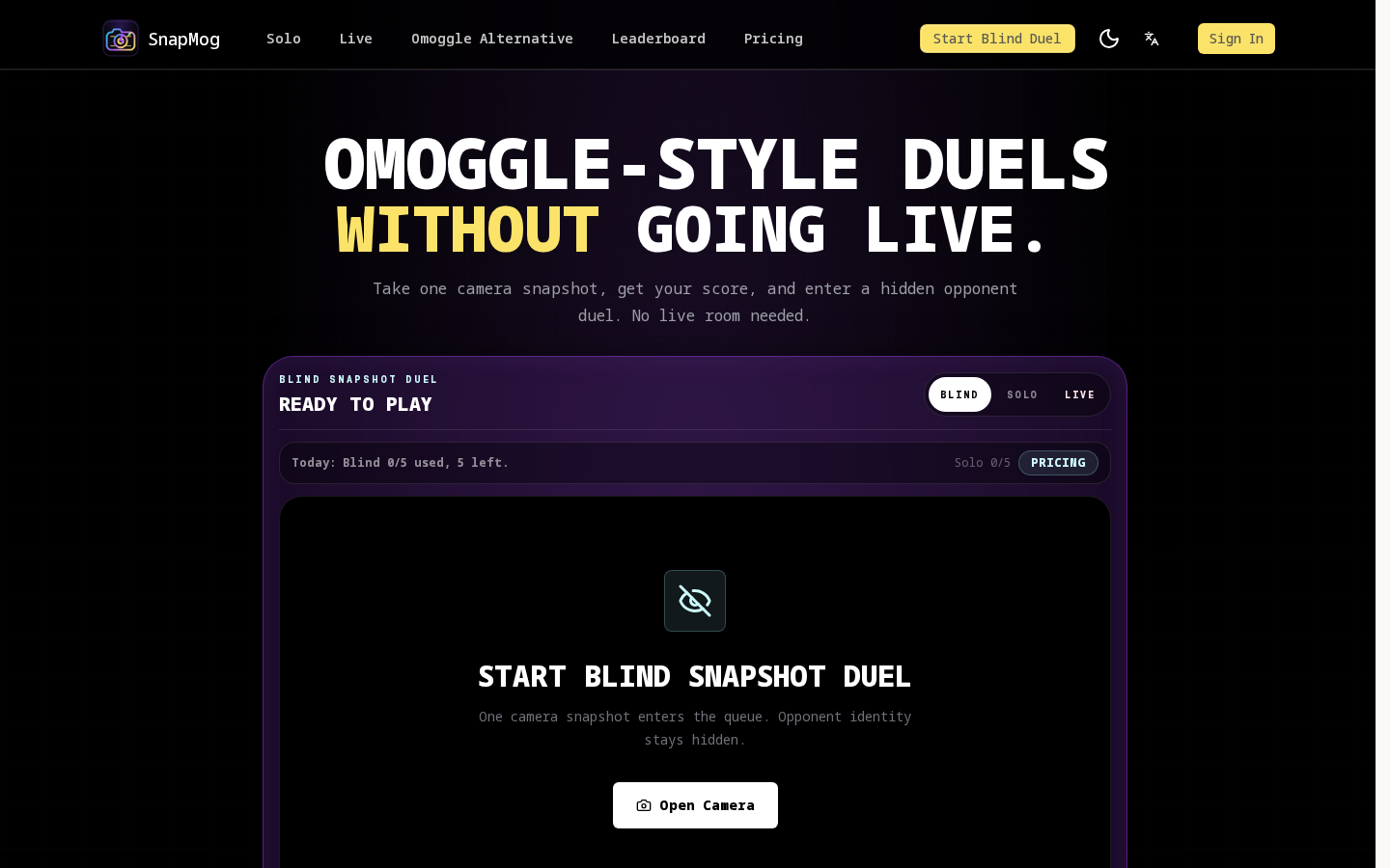 SnapMog homepage