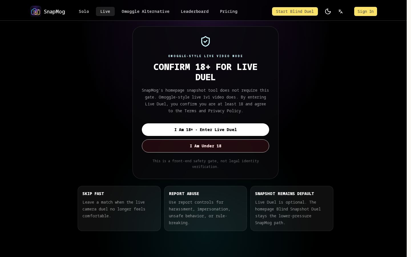 SnapMog Live Duel Beta